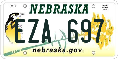 NE license plate EZA697
