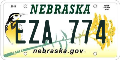 NE license plate EZA774