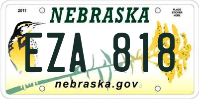 NE license plate EZA818