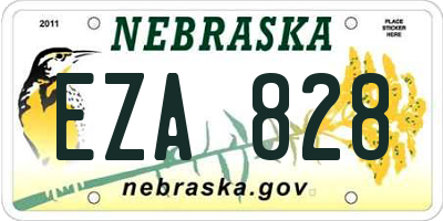 NE license plate EZA828