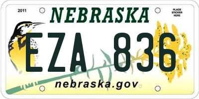 NE license plate EZA836