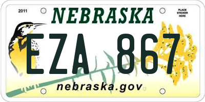 NE license plate EZA867
