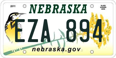 NE license plate EZA894