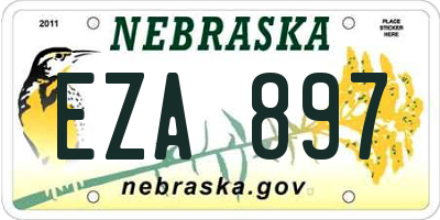 NE license plate EZA897