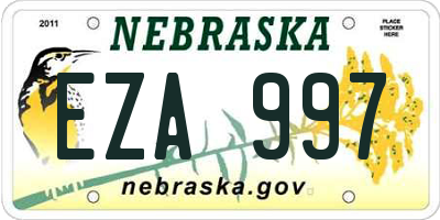 NE license plate EZA997