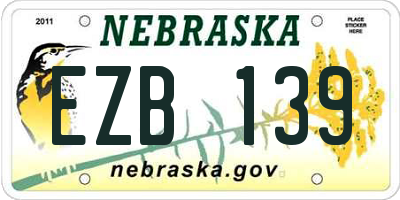 NE license plate EZB139