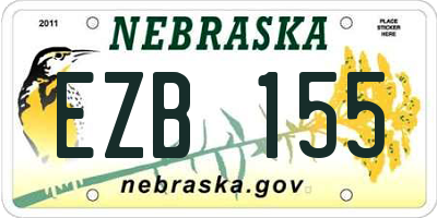 NE license plate EZB155