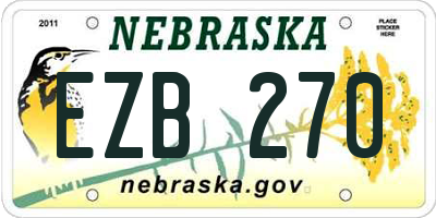 NE license plate EZB270