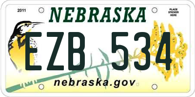 NE license plate EZB534