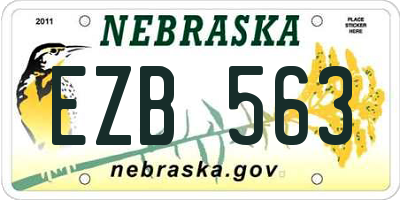 NE license plate EZB563