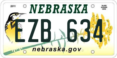NE license plate EZB634
