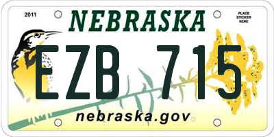 NE license plate EZB715