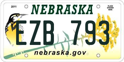 NE license plate EZB793