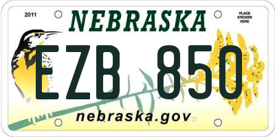 NE license plate EZB850