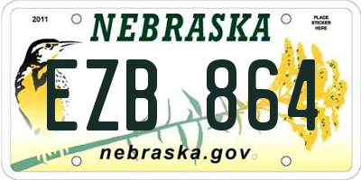 NE license plate EZB864