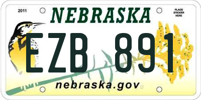 NE license plate EZB891
