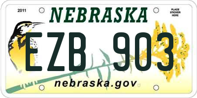 NE license plate EZB903