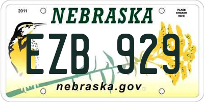 NE license plate EZB929