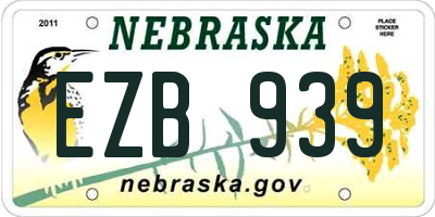 NE license plate EZB939