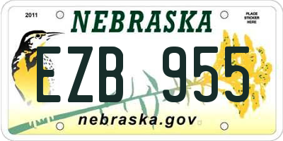 NE license plate EZB955