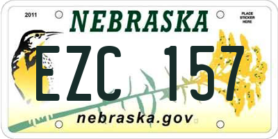 NE license plate EZC157