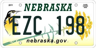 NE license plate EZC198