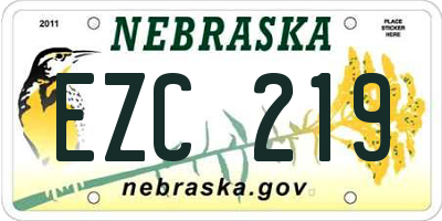 NE license plate EZC219