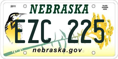 NE license plate EZC225
