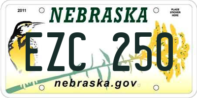 NE license plate EZC250