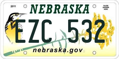 NE license plate EZC532