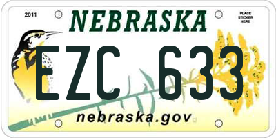 NE license plate EZC633