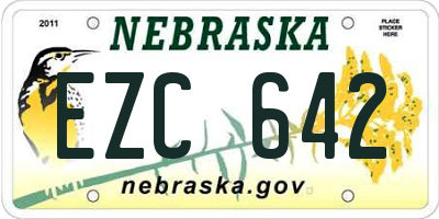 NE license plate EZC642