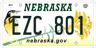 NE license plate EZC801