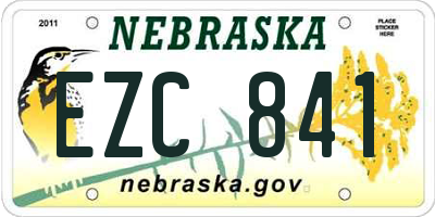 NE license plate EZC841