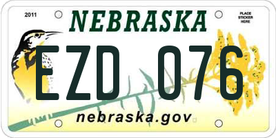 NE license plate EZD076