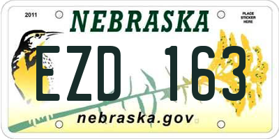 NE license plate EZD163