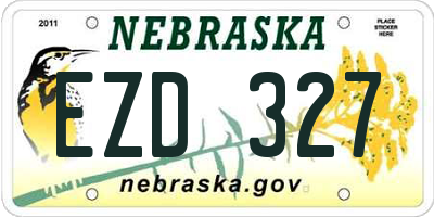 NE license plate EZD327