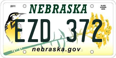 NE license plate EZD372