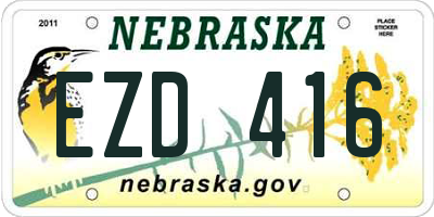 NE license plate EZD416