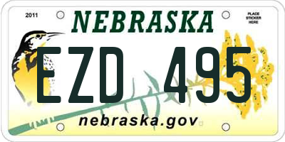 NE license plate EZD495