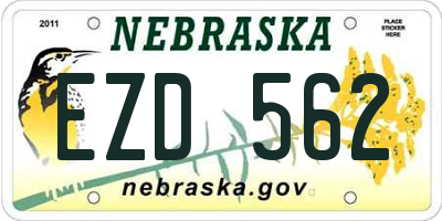 NE license plate EZD562