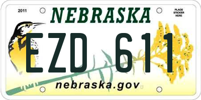 NE license plate EZD611