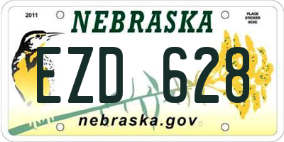 NE license plate EZD628