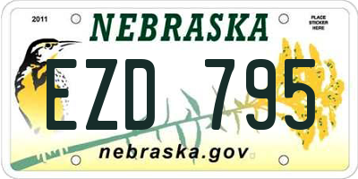 NE license plate EZD795