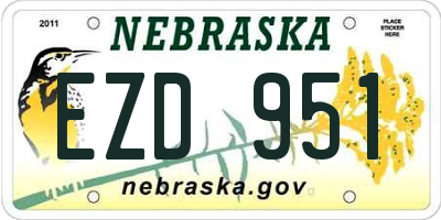 NE license plate EZD951
