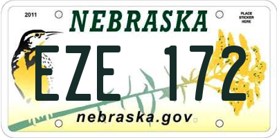 NE license plate EZE172
