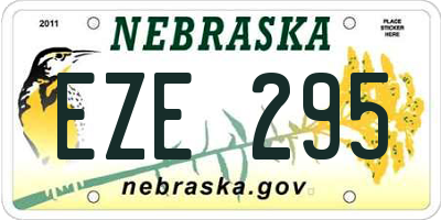NE license plate EZE295
