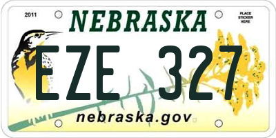 NE license plate EZE327