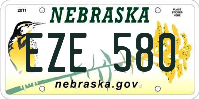NE license plate EZE580
