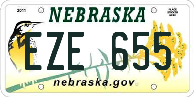 NE license plate EZE655